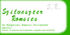 szilveszter romsics business card